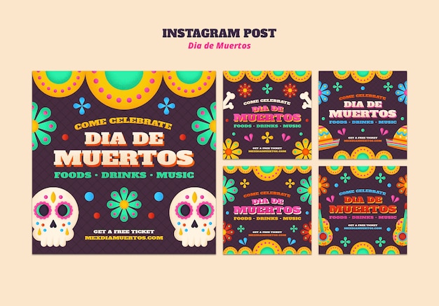 Dia de muertos celebration instagram posts