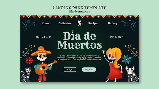 Dia de muertos celebration landing page