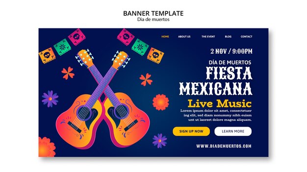 Dia de muertos celebration landing page