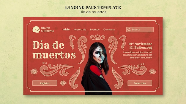 Dia de muertos celebration landing page