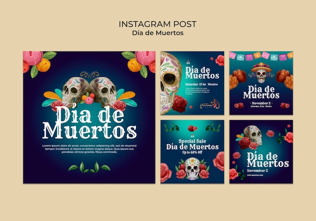 Dia de muertos instagram posts collection