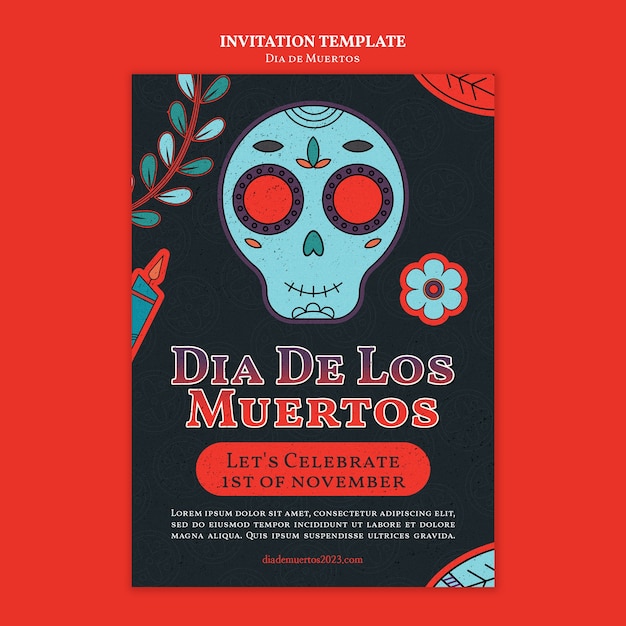 Free PSD dia de muertos template design