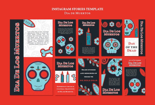 Free PSD dia de muertos template design