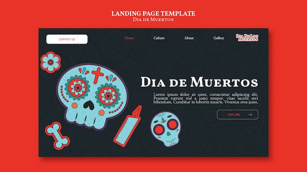 Free PSD dia de muertos template design