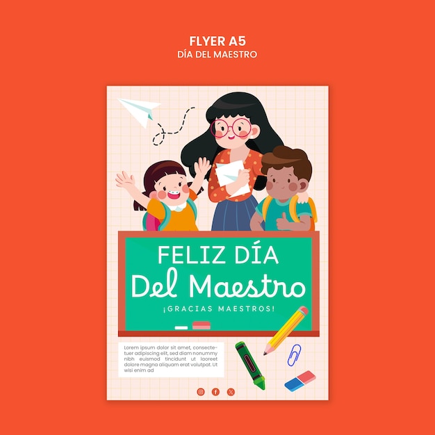 Dia del maestro template design