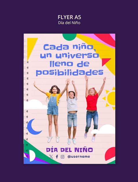 Free PSD dia del nino template design