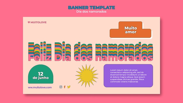 Free PSD dia dos namorados event banner template