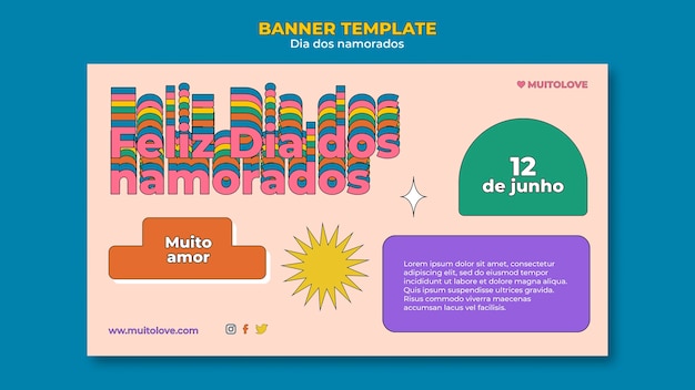 Free PSD dia dos namorados event horizontal banner template