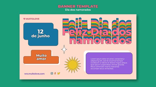 Dia dos namorados event horizontal banner