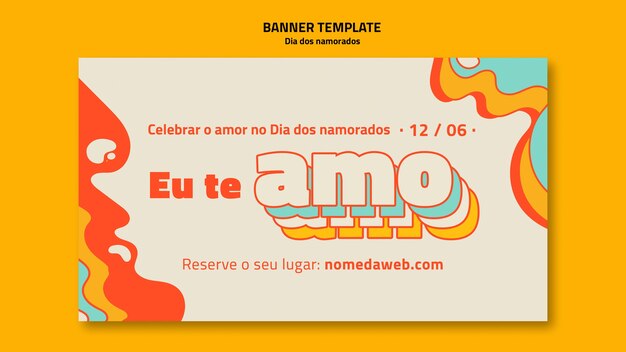 Dia dos namorados horizontal banner template