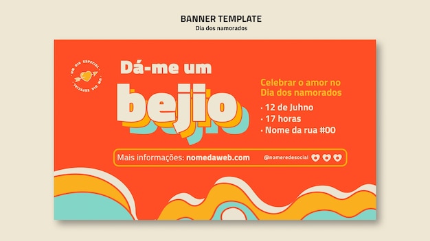 Free PSD dia dos namorados horizontal banner template