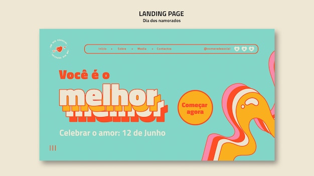 Dia dos namorados landing page template