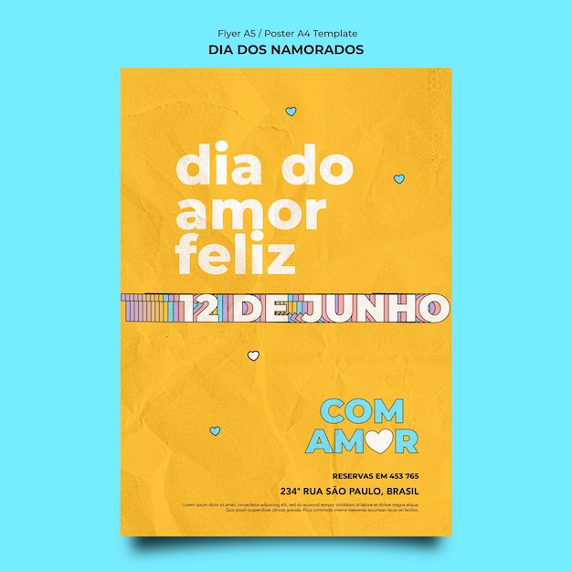 Dia dos namorados poster design template