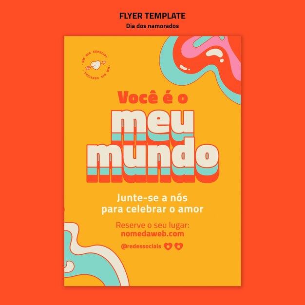 Dia dos namorados vertical flyer template