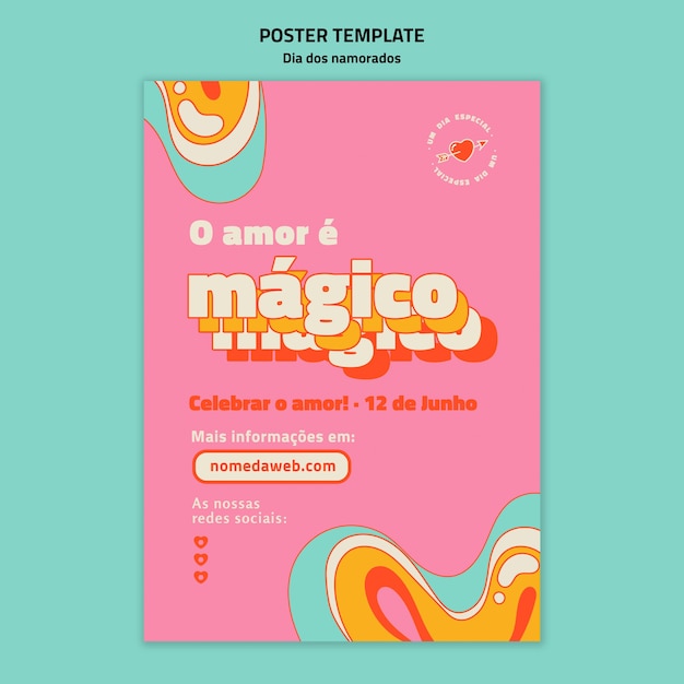 Free PSD dia dos namorados vertical poster template