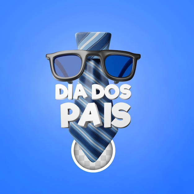 Dia dos pais fathers day 3d illustration