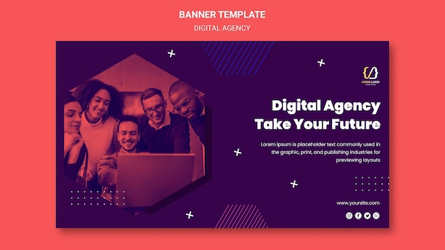 Digital agency solutions banner template