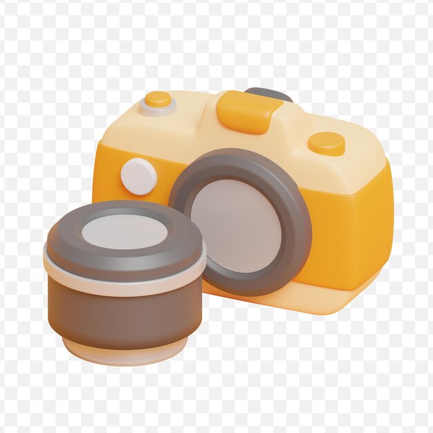 Digital Camera Icon Isolated 3d render Illustration