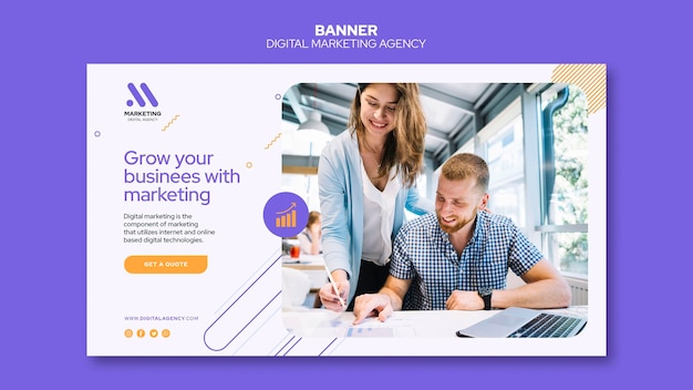 Free PSD digital marketing agency banner template