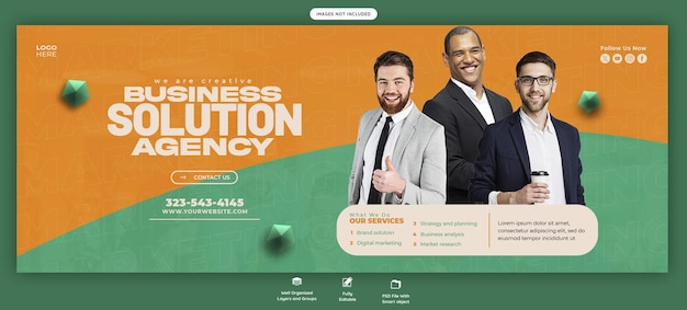 Free PSD digital marketing agency and corporate facebook cover banner template