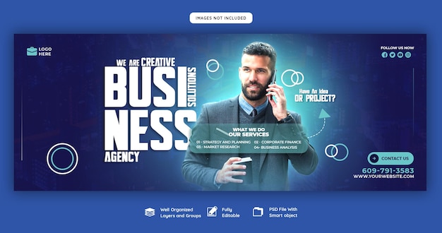 Free PSD digital marketing agency and corporate facebook cover template