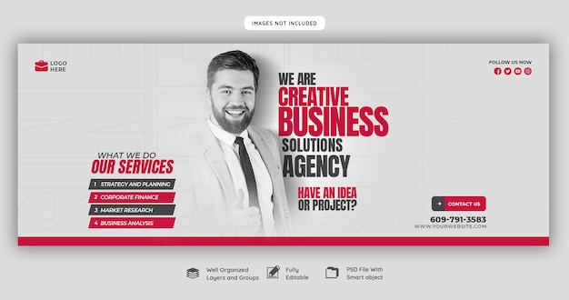 Free PSD digital marketing agency and corporate facebook cover template