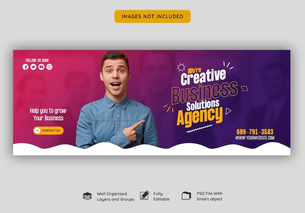 Free PSD digital marketing agency and corporate facebook cover template