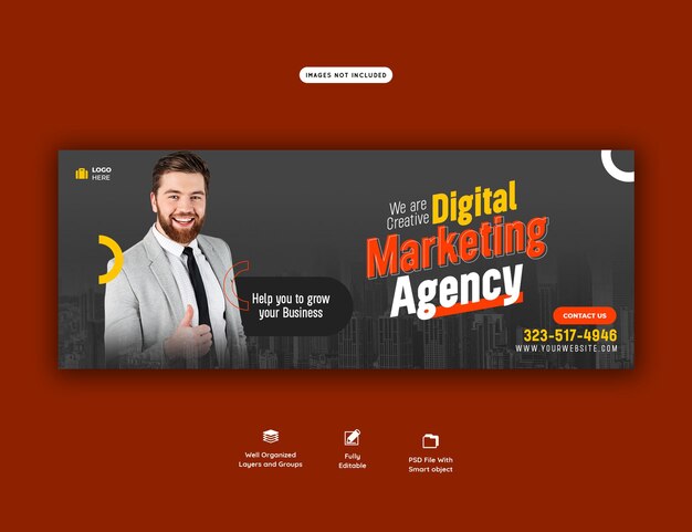 Digital marketing agency and corporate facebook cover template