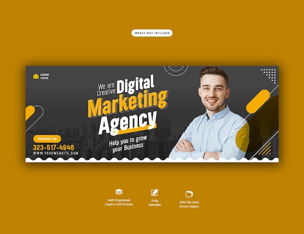 Digital marketing agency and corporate facebook cover template