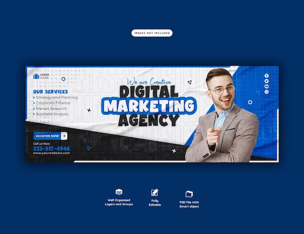 Digital marketing agency and corporate facebook cover template