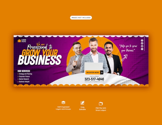 Free PSD digital marketing agency and corporate facebook cover template