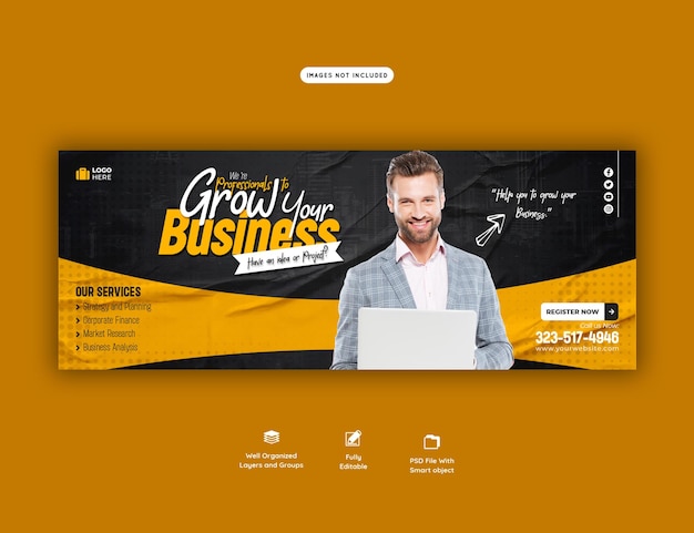 Free PSD digital marketing agency and corporate facebook cover template