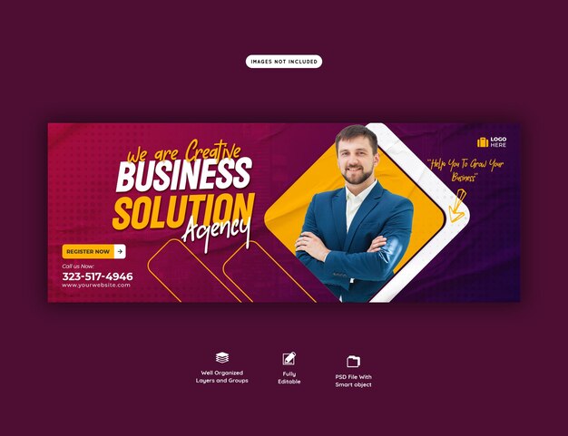 Digital marketing agency and corporate facebook cover template