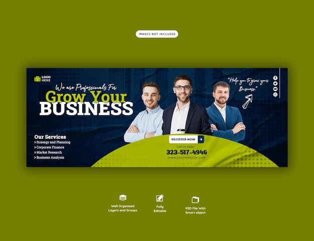 Free PSD digital marketing agency and corporate facebook cover template