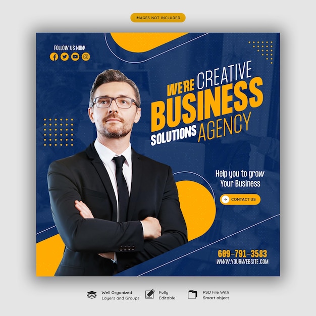 Digital marketing agency and corporate social media post template