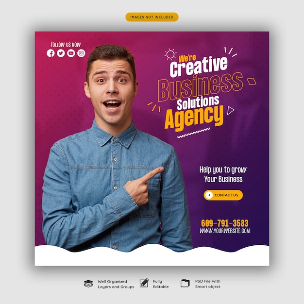 Digital marketing agency and corporate social media post template