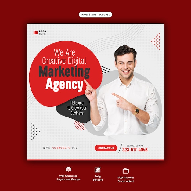 Digital marketing agency and corporate social media post template