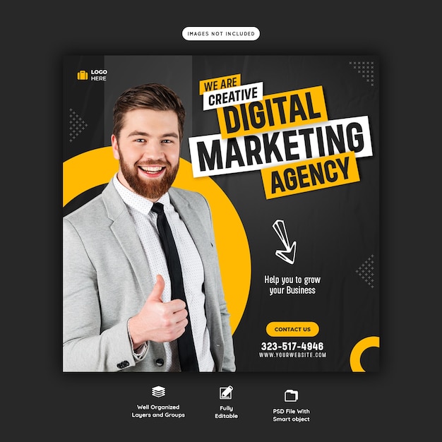 Digital marketing agency and corporate social media post template