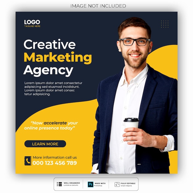 Digital marketing agency and corporate social media post template