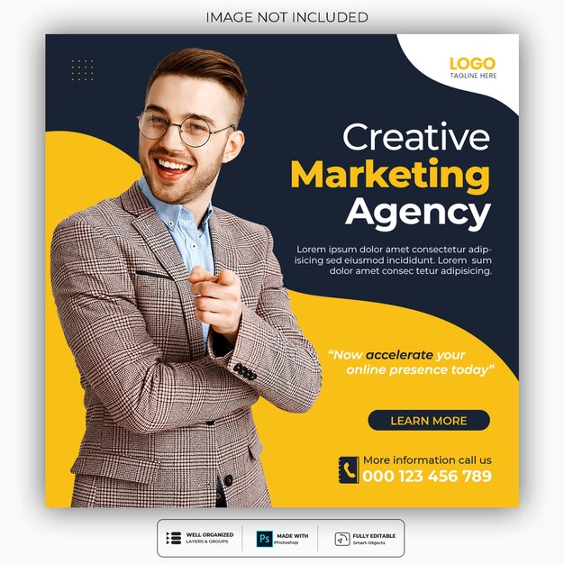 Digital marketing agency and corporate social media post template