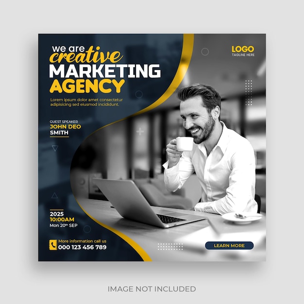 Free PSD digital marketing agency and corporate social media post template