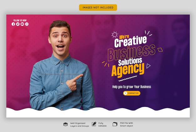 Digital marketing agency and corporate web banner template