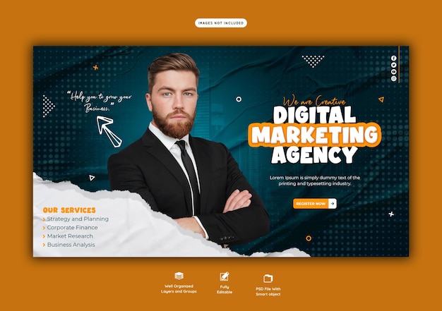 Digital marketing agency and corporate web banner template