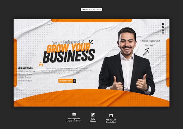 Free PSD digital marketing agency and corporate web banner template