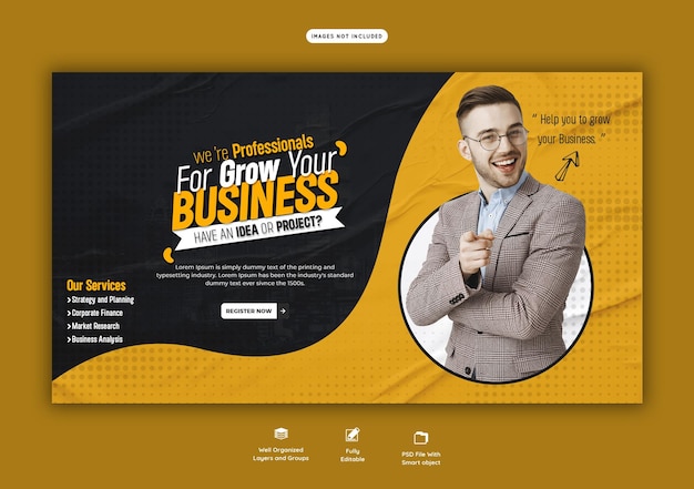 Free PSD digital marketing agency and corporate web banner template