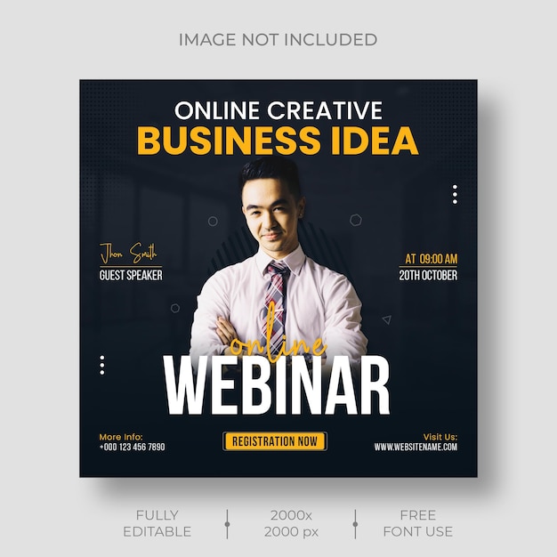 Digital marketing corporate social media live webinar post template