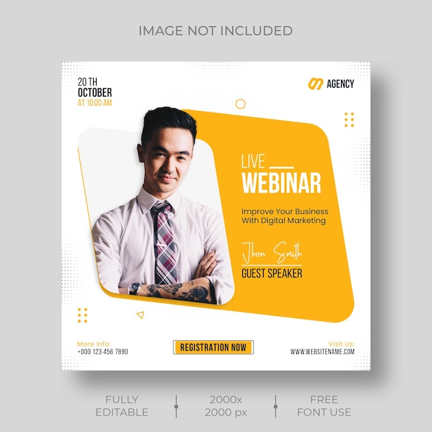 Digital marketing corporate social media live webinar post template