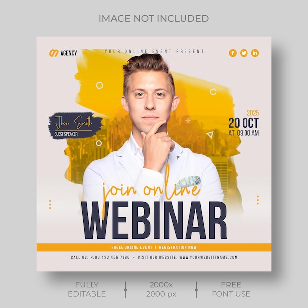 Free PSD digital marketing corporate social media live webinar post template