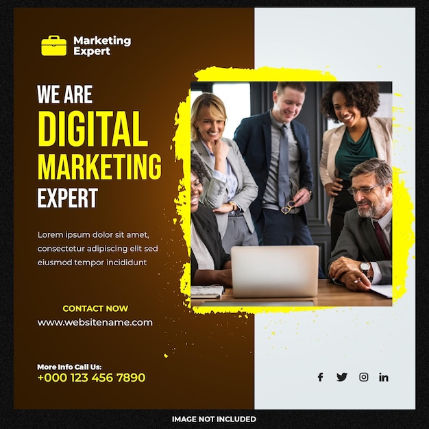 Free PSD digital marketing expert social media template