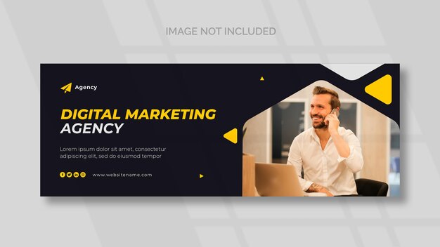 Digital marketing Facebook cover and panoramic banner template